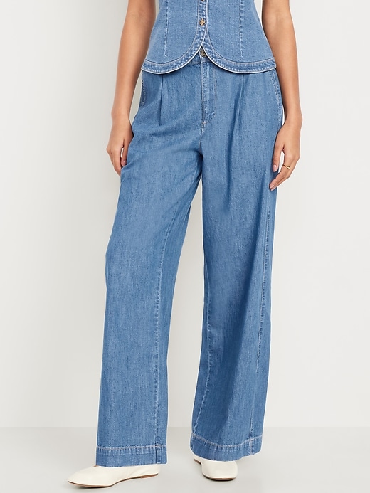 Image number 2 showing, High-Waisted Taylor Trouser Wide-Leg Pants