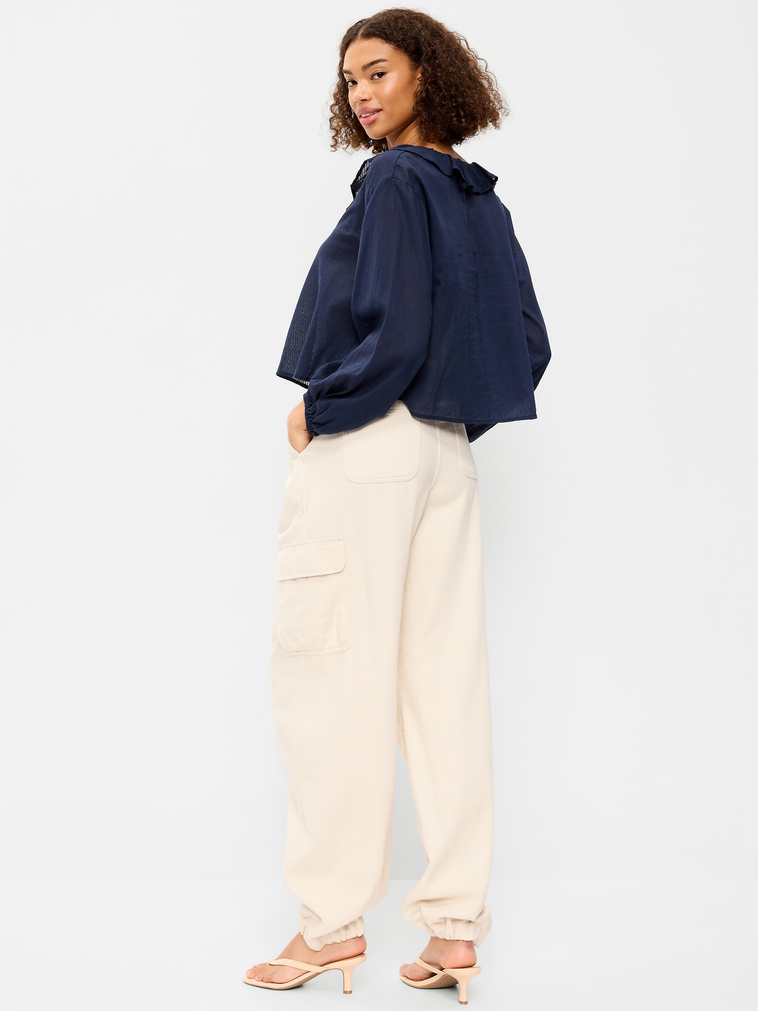 Twill Barrel Cargo Pants