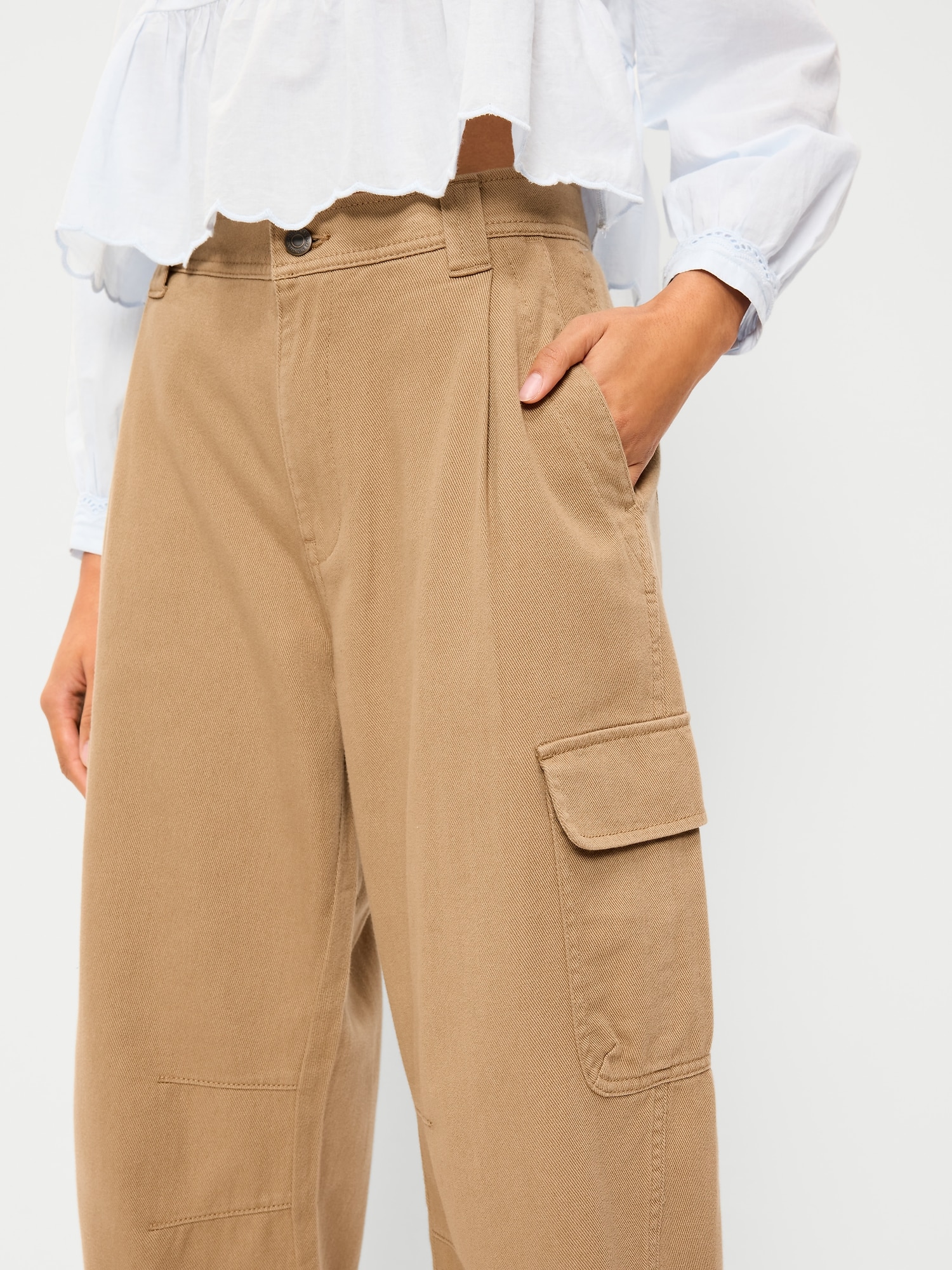 Twill Barrel Cargo Pants