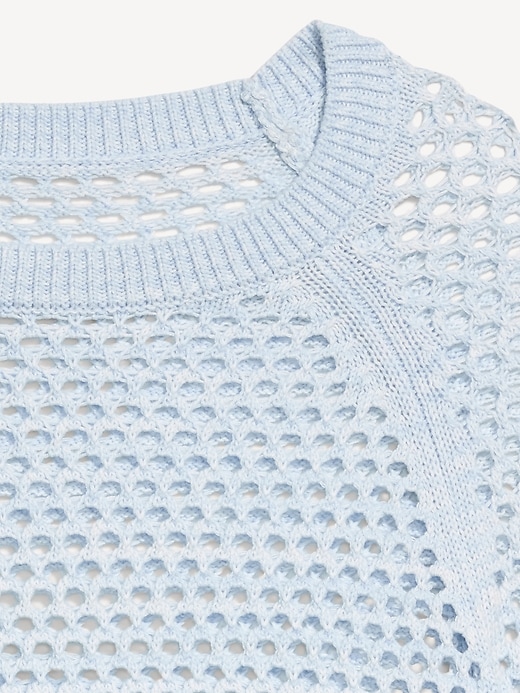 Image number 5 showing, Open-Knit Raglan Sweater