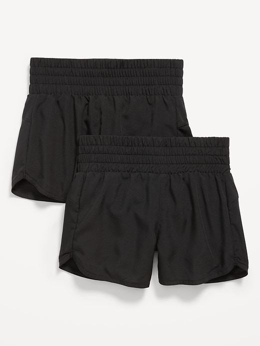Image number 1 showing, High-Waisted Dolphin-Hem Run Shorts 2-Pack for Girls