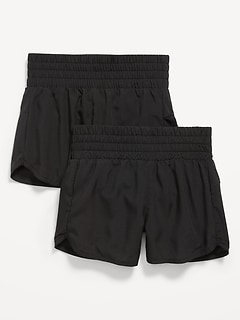 High-Waisted Dolphin-Hem Run Shorts 2-Pack for Girls