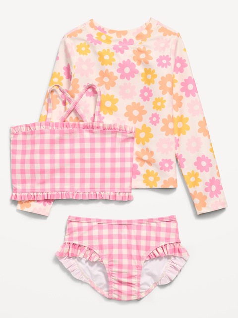 Printed Rashguard and Bikini Swim Set for Toddler Girls