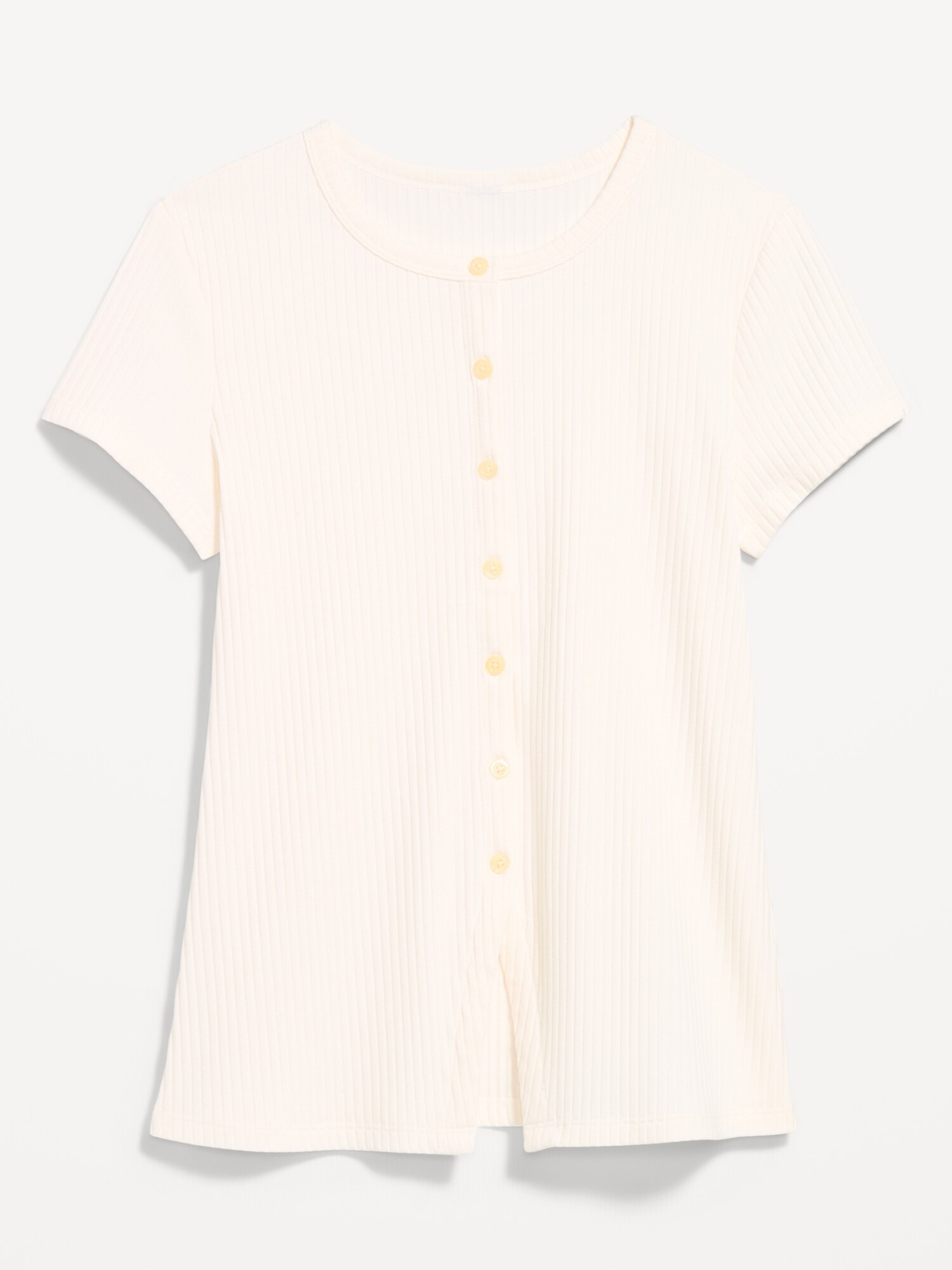 Женский топ Old Navy Short-Sleeve Ribbed Button-Down Top, цвет: Морская соль — фото 4