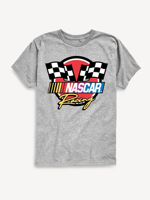 NASCAR Racing Logo Short Sleeve T-Shirt For Kids - Athletic Heather