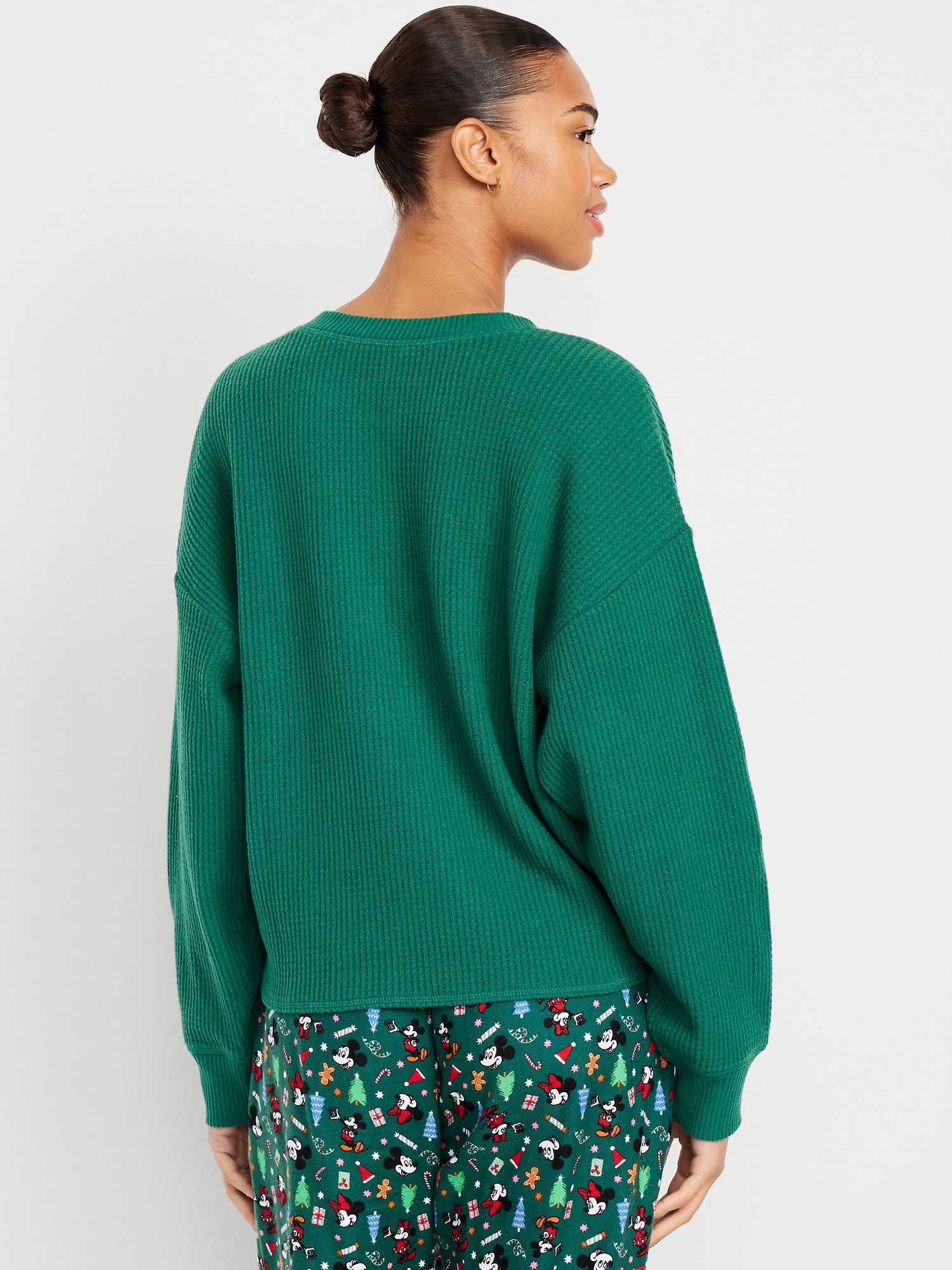 Oversized Cozy Waffle Henley Top