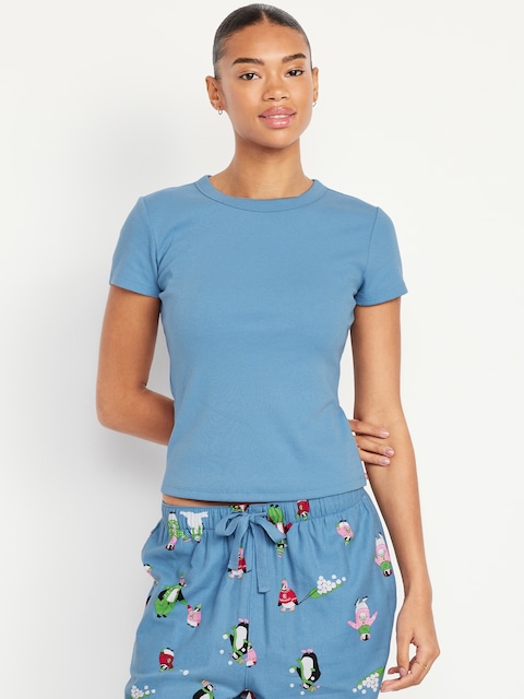 Snug Crop T-Shirt - Blue Periwinkle