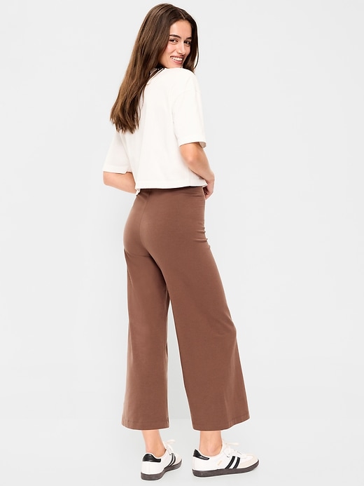 Image number 2 showing, High-Waisted Fashion Wide-Leg Cropped Leggings