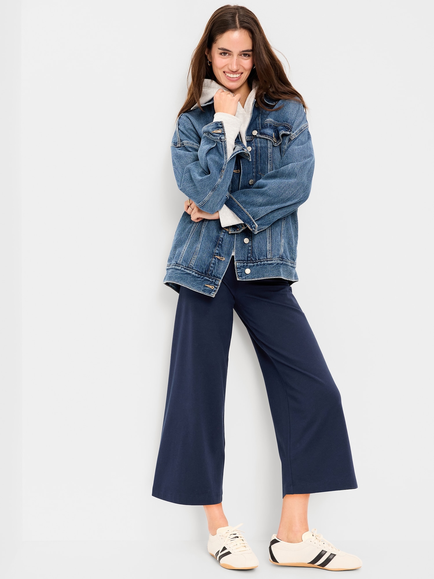 Image number 3 showing, High-Waisted Fashion Wide-Leg Cropped Leggings