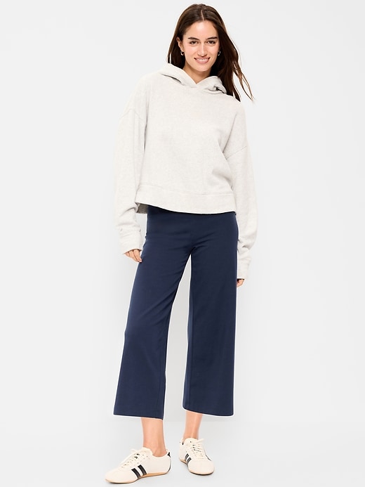 Image number 1 showing, High-Waisted Fashion Wide-Leg Cropped Leggings