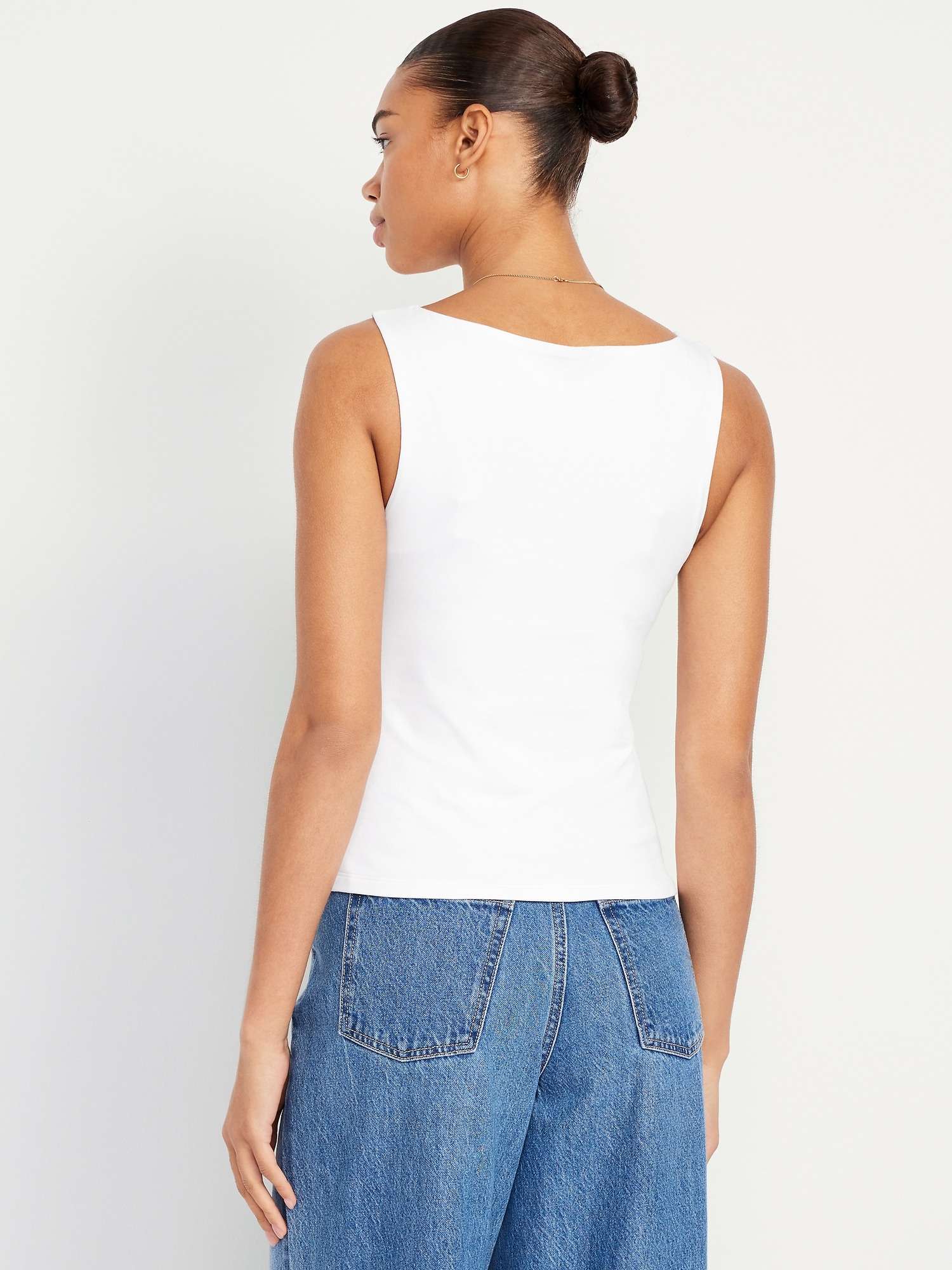 Hug Double-Layer Boat-Neck Top