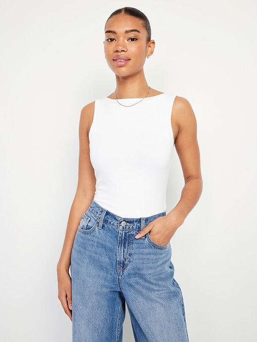 Image number 4 showing, Hug Double-Layer Boat-Neck Top