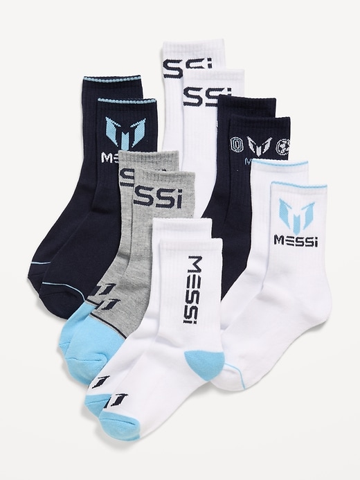 Image number 1 showing, Messi™ Gender-Neutral Crew Socks 6-Pack for Kids