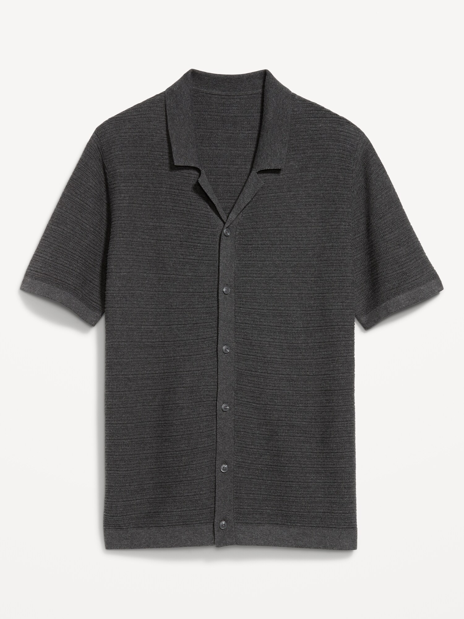 Мужской свитер Old Navy Short-Sleeve Sweater Shirt, цвет: Тёмный меланжевый серый — фото 4
