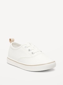 Image number 1 showing, Unisex Elastic-Lace Faux-Leather Sneakers for Toddler