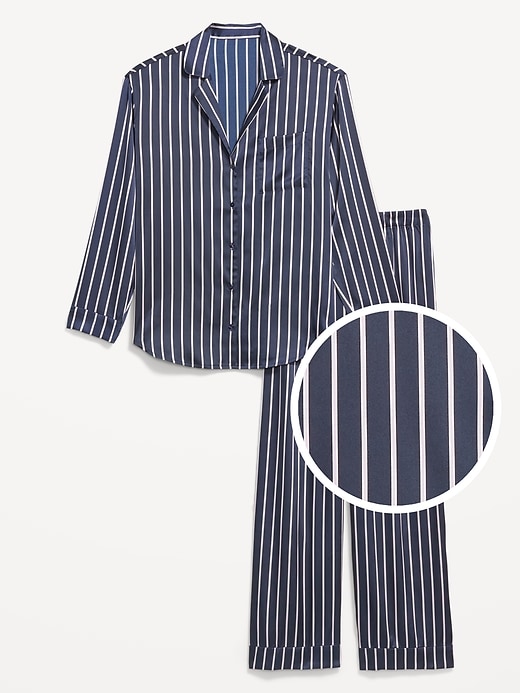 Image number 4 showing, Printed Satin Pajama Pant Set for Women