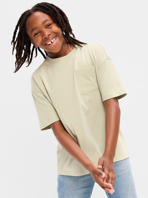 Image number 1 showing, Oversized Short-Sleeve Pocket T-Shirt for Boys