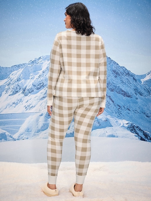 Image number 7 showing, High-Waisted Printed Waffle Pajama Leggings for Women