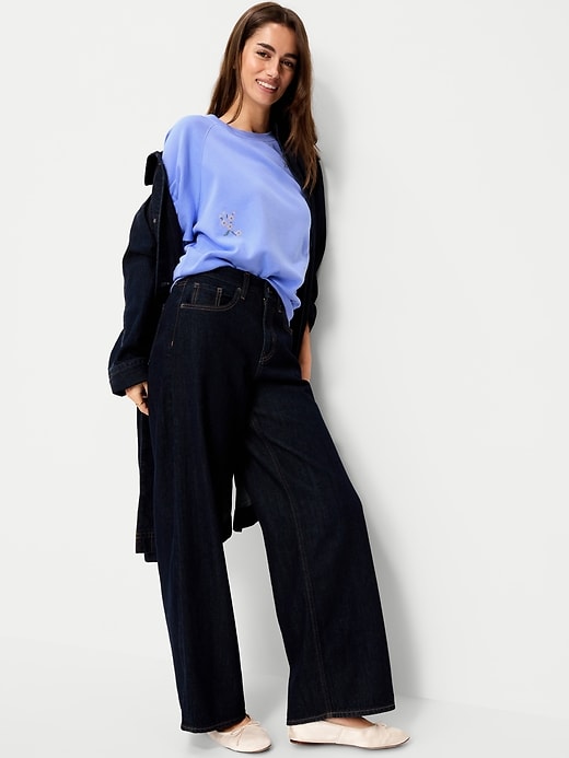 Image number 3 showing, Oversized Graphic Raglan Sweatshirt