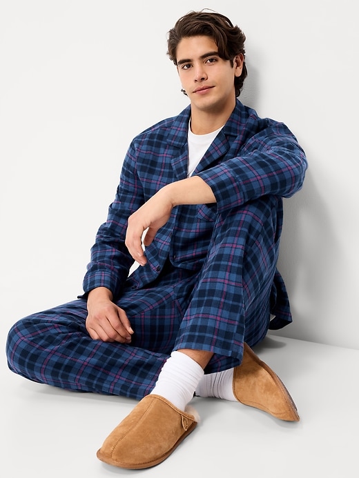 Printed Flannel Pajama Set for Men