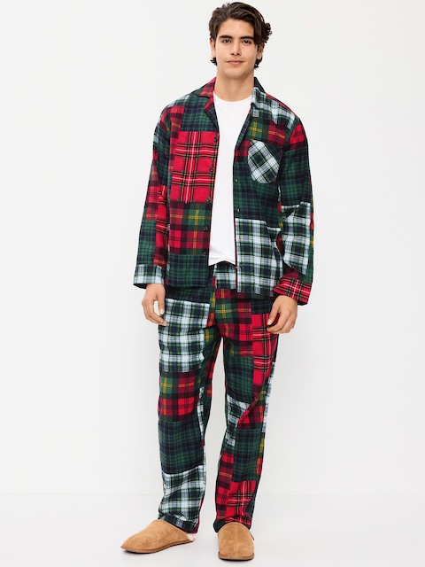 Printed Flannel Pajama Set for Men