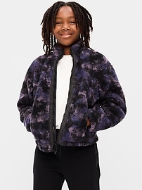 Image number 1 showing, Printed Sherpa Zip Jacket for Boys