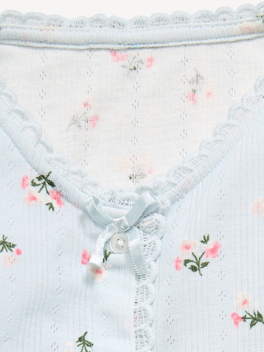 Image number 4 showing, Long-Sleeve Pointelle Button-Front Top for Toddler Girls