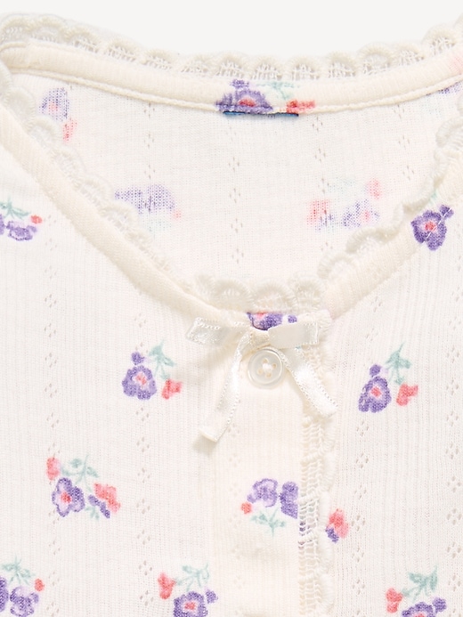 Image number 4 showing, Long-Sleeve Pointelle Button-Front Top for Toddler Girls