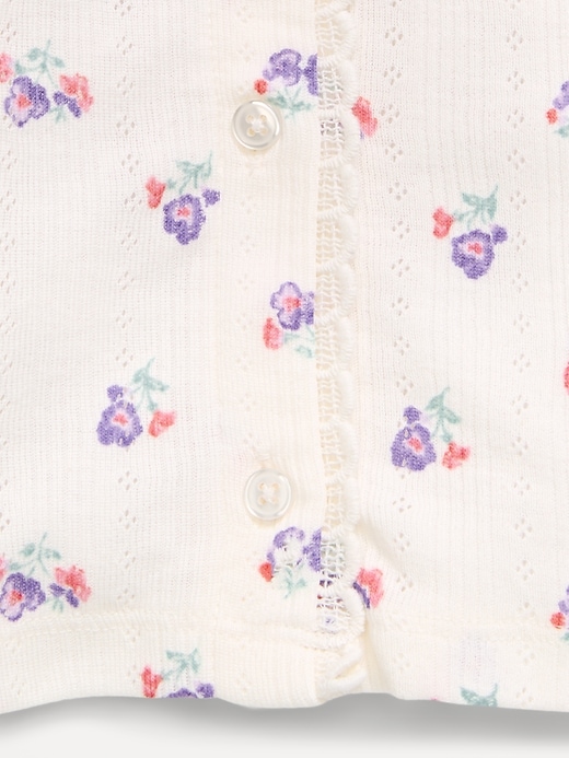 Image number 3 showing, Long-Sleeve Pointelle Button-Front Top for Toddler Girls