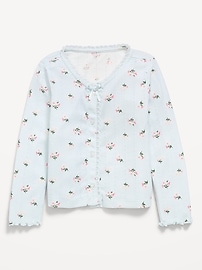 Image number 1 showing, Long-Sleeve Pointelle Button-Front Top for Toddler Girls