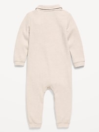 Image number 3 showing, Waffle-Knit Collared One-Piece for Baby