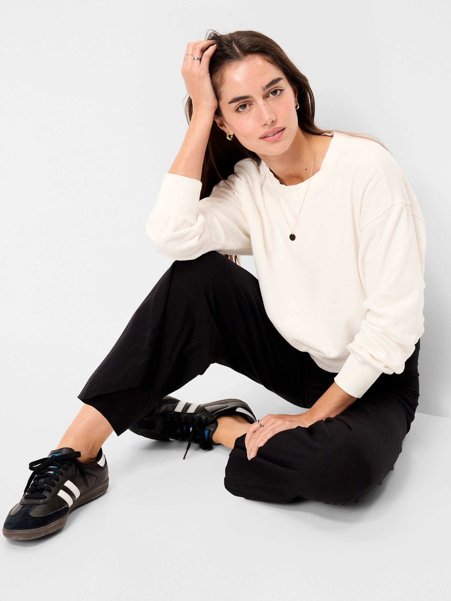 Женские леггинсы Old Navy High-Waisted Fashion Wide-Leg Cropped Leggings, цвет: Blackjack — фото 3