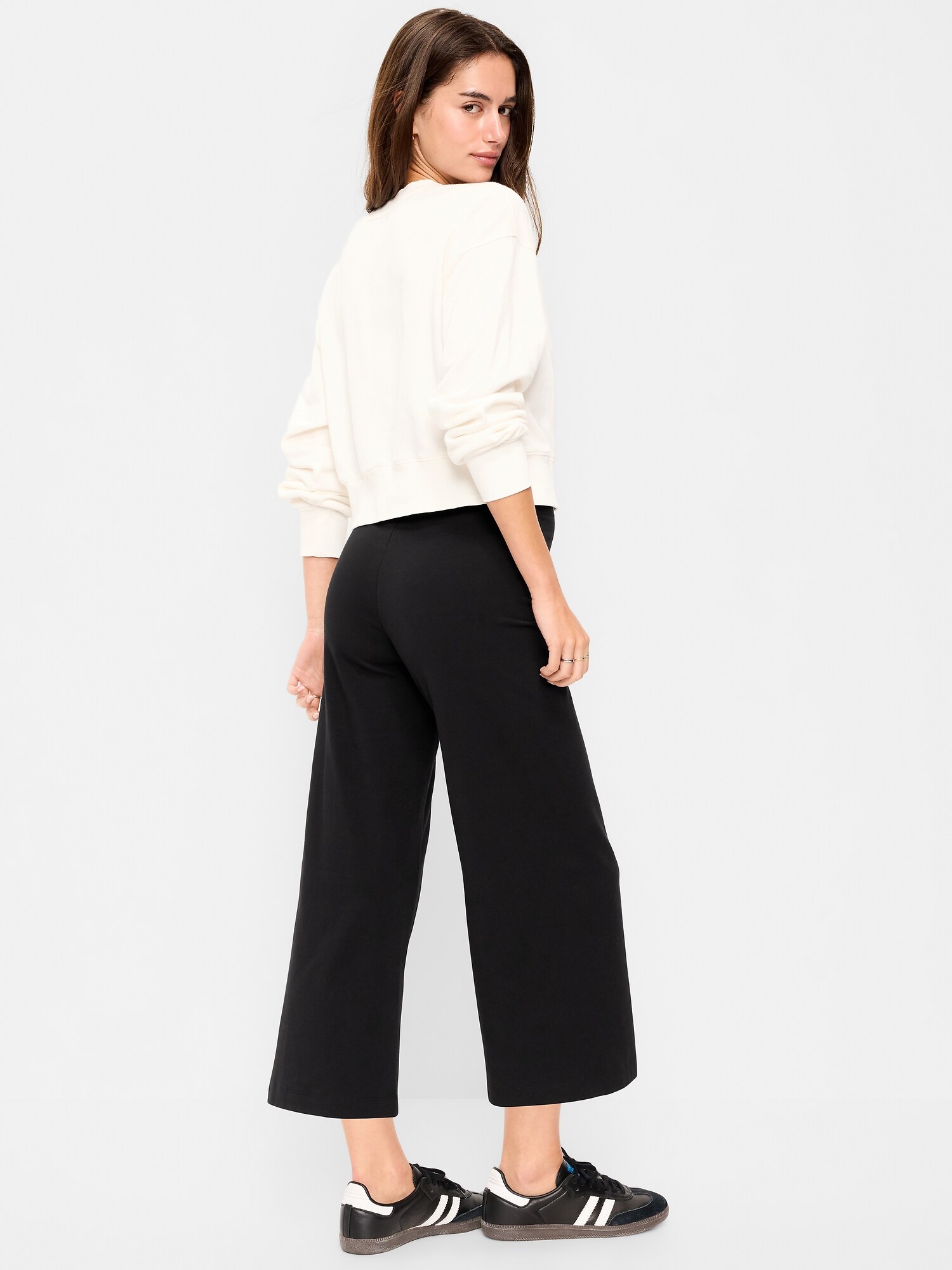 Женские леггинсы Old Navy High-Waisted Fashion Wide-Leg Cropped Leggings, цвет: Blackjack — фото 2