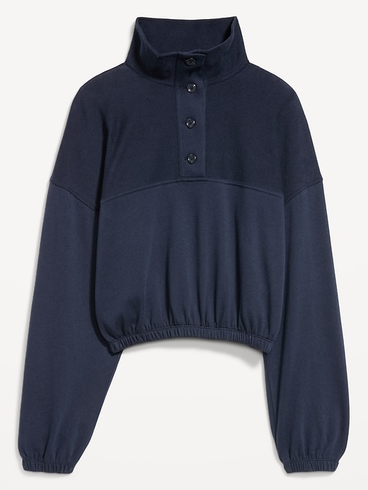 Image number 4 showing, Button-Up Funnel-Neck Sweatshirt