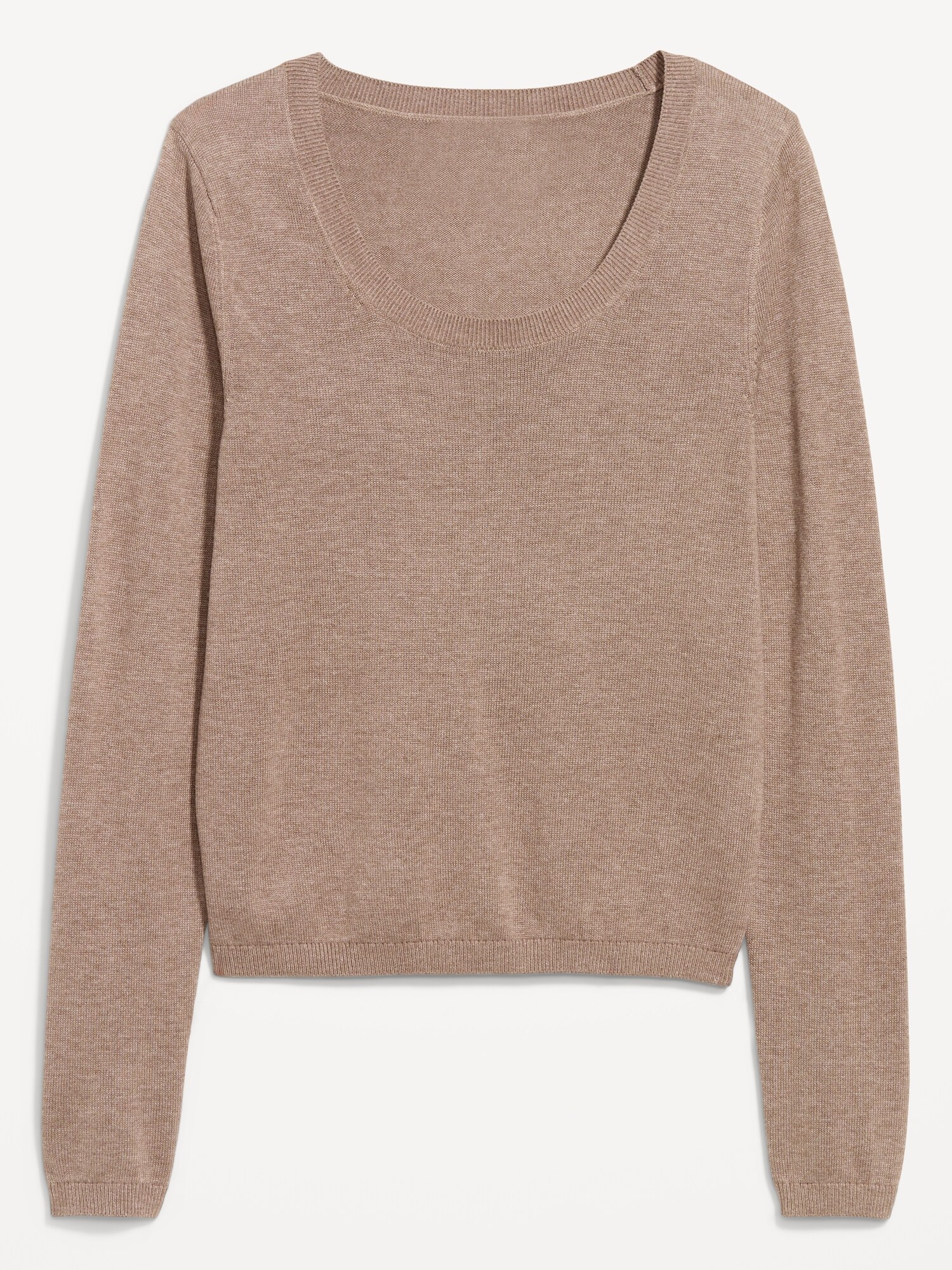 Женский свитер Old Navy Fitted Scoop-Neck Cropped Jersey Sweater, цвет: Меланжевый — фото 4