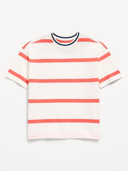Image number 1 showing, Oversized Short-Sleeve Striped T-Shirt for Boys