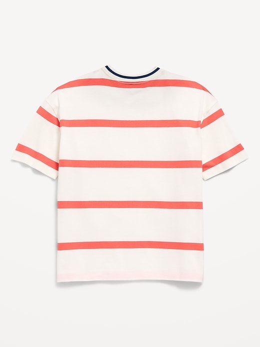Image number 2 showing, Oversized Short-Sleeve Striped T-Shirt for Boys