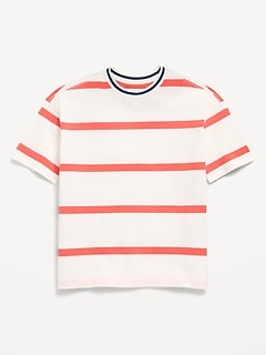 Oversized Short-Sleeve Striped T-Shirt for Boys