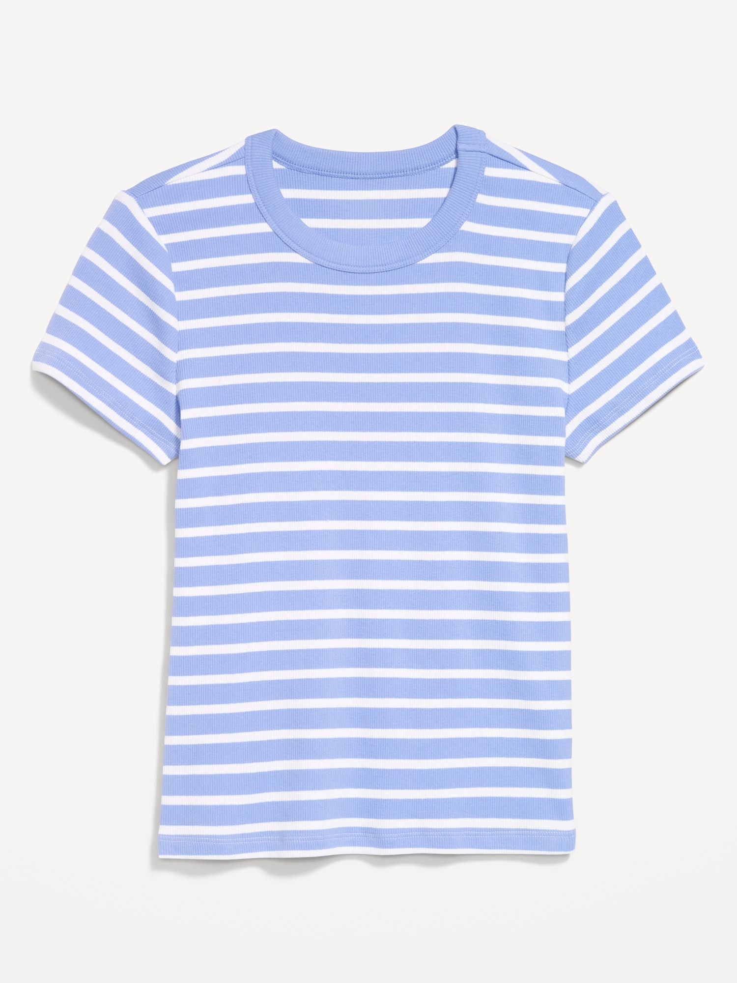 Snug Crew-Neck Ribbed T-Shirt