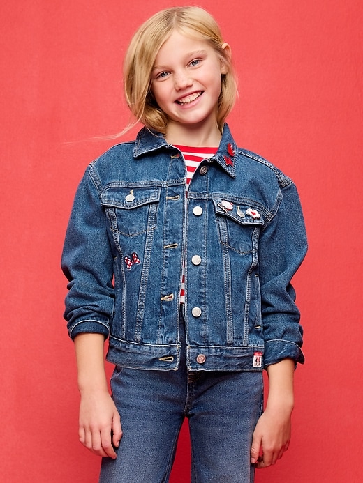 Image number 3 showing, Old Navy x Disney Minnie Mouse Oversized Jean Trucker Jacket for Girls