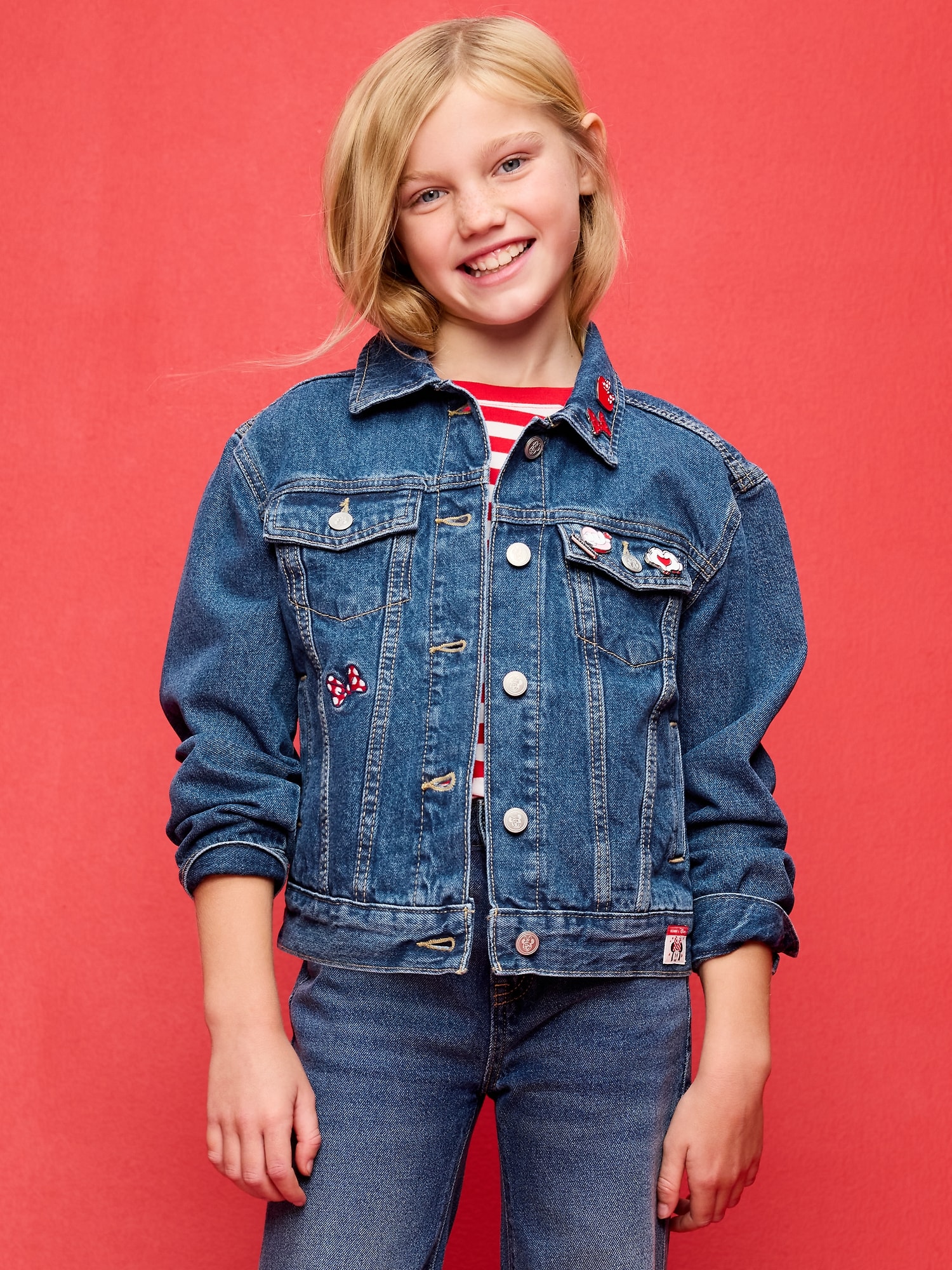 Old Navy x Disney Oversized Minnie Mouse Jean Trucker Jacket for Girls
