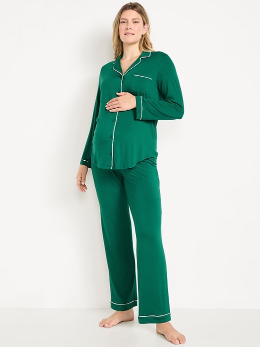 Image number 1 showing, Maternity Classic Pajama Set