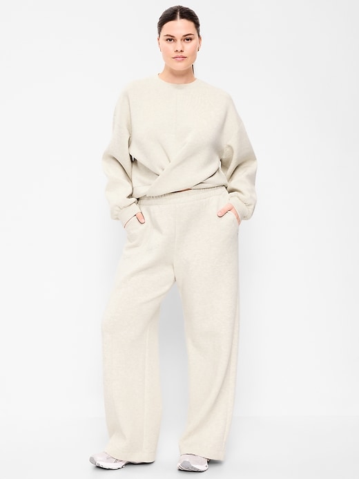 Image number 5 showing, High-Waisted Bounce Fleece Wide-Leg Sweatpants
