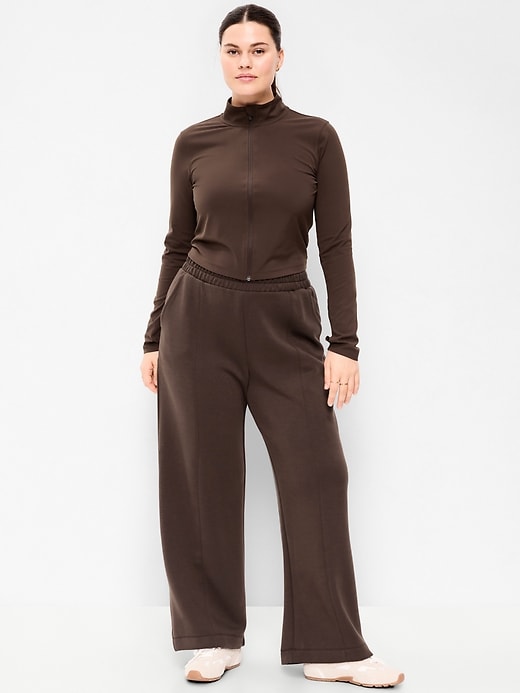 Image number 5 showing, High-Waisted Bounce Fleece Wide-Leg Sweatpants