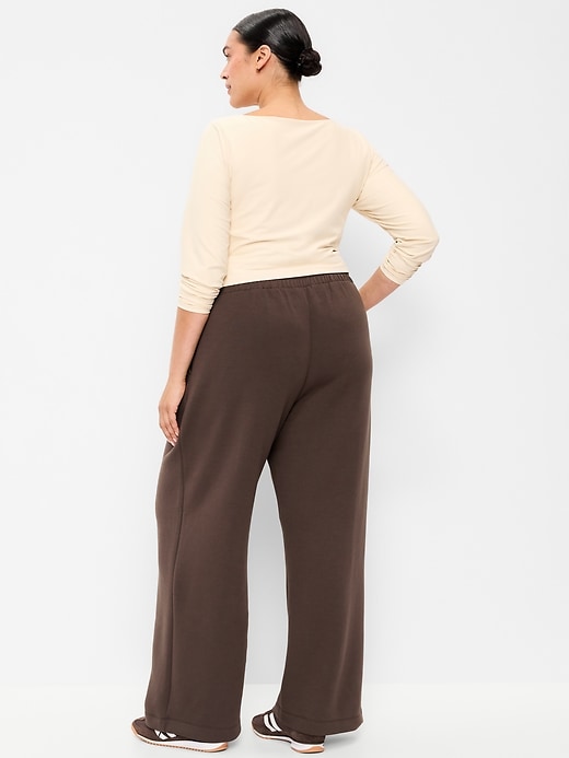 Image number 8 showing, High-Waisted Bounce Fleece Wide-Leg Sweatpants