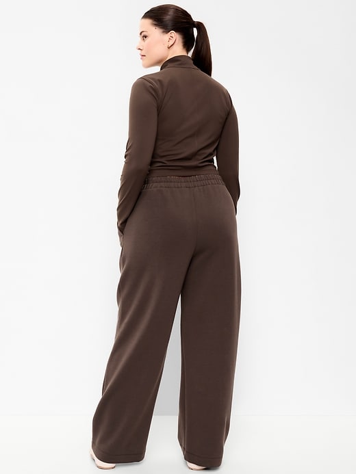 Image number 6 showing, High-Waisted Bounce Fleece Wide-Leg Sweatpants