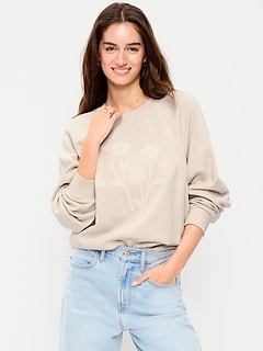 Oversized Graphic Raglan Sweatshirt