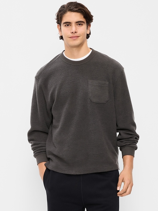 Image number 1 showing, Loose Pocket Crew-Neck Sweatshirt
