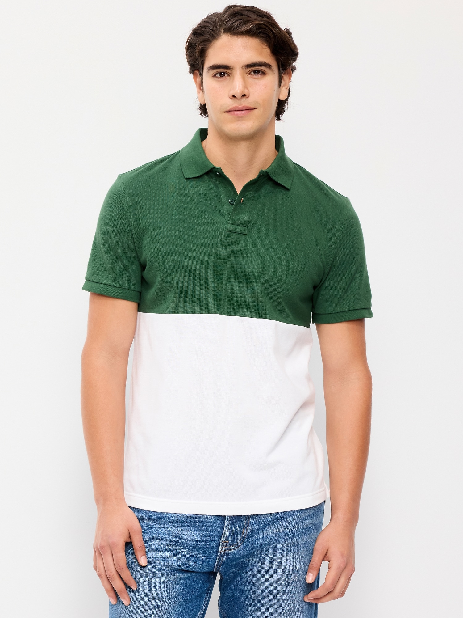 Color-Block Pique Polo