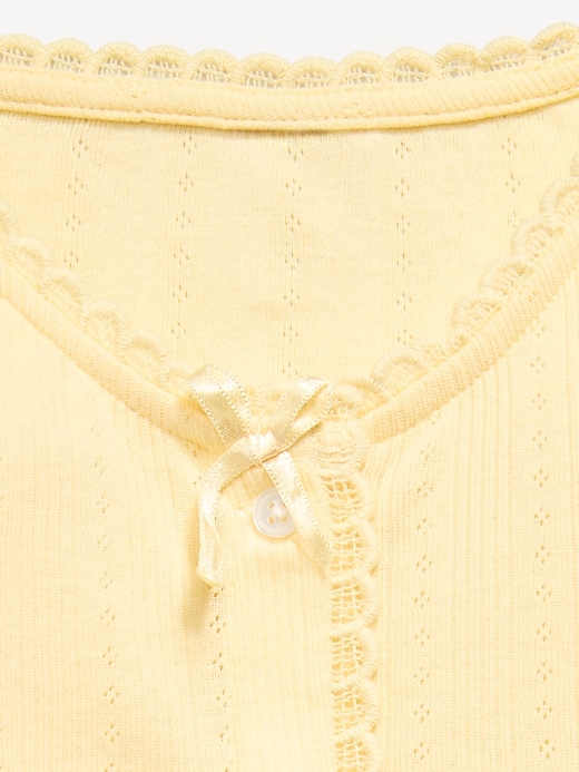 Image number 4 showing, Long-Sleeve Pointelle Button-Front Top for Toddler Girls